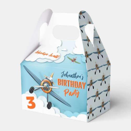 Fun Airplane Aviation Custom Birthday Favor Boxes