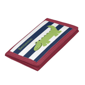 Fun Alligator Kids Trifold Wallet