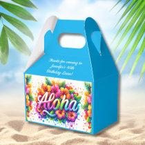 Fun Aloha Tropical Birthday Luau Blue Favor Boxes