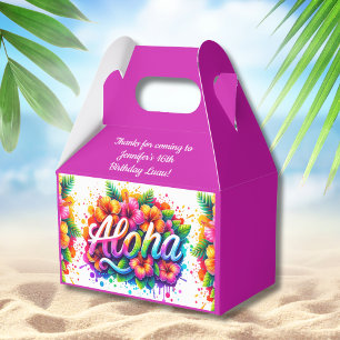 Fun Aloha Tropical Birthday Luau Favor Boxes