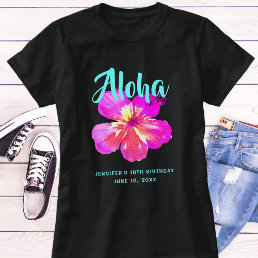 Fun Aloha Tropical Birthday Luau Party T-Shirt