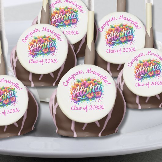 Fun Aloha Tropical Graduation Luau Party Cake Pops