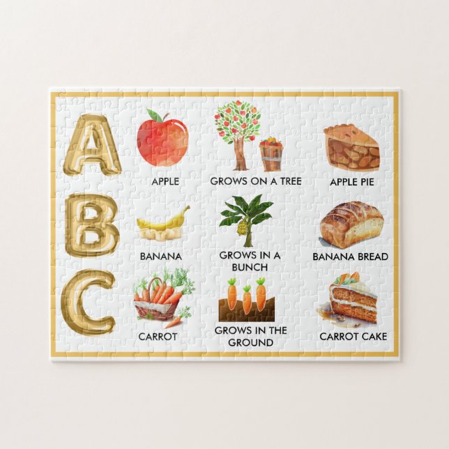 Fun Alphabet ABC's Personalized Name Jigsaw Puzzle (Horizontal)