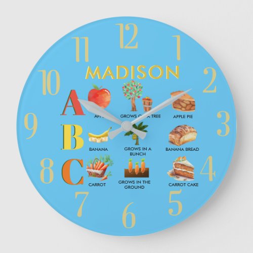 Fun Alphabet ABCs Personalized Name Large Clock