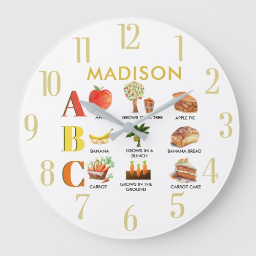 Fun Alphabet ABCs Personalized Name Large Clock