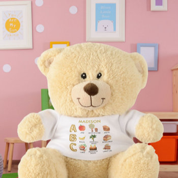 Fun Alphabet Abc's Personalized Name Teddy Bear by Cards_with_Charm at Zazzle
