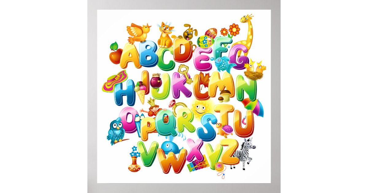 Fun Alphabet Poster | Zazzle