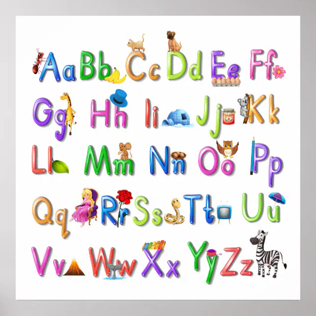 Fun Alphabet Poster | Zazzle