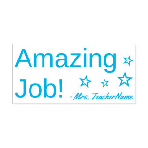 Fun "Amazing Job!" Acknowledgement Rubber Stamp