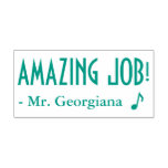 [ Thumbnail: Fun "Amazing Job!" + Educator's Name Rubber Stamp ]