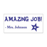 [ Thumbnail: Fun "Amazing Job!" + Teacher's Name Rubber Stamp ]