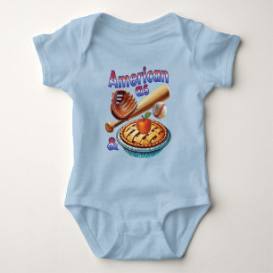 Fun American as Baseball & Apple Pie Baby Bodysuit