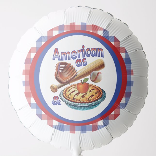 Fun American as Baseball & Apple Pie  Balloon (Front)