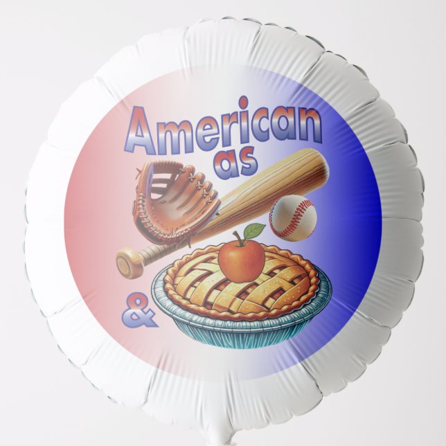 Fun American as Baseball & Apple Pie  Balloon (Front)