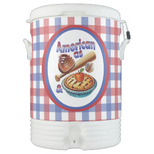 Fun American as Baseball & Apple Pie  Beverage Cooler