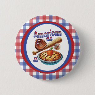 Fun American as Baseball & Apple Pie  Button