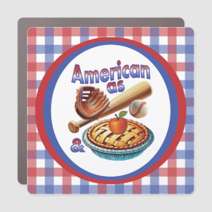Fun American as Baseball & Apple Pie Car Magnet