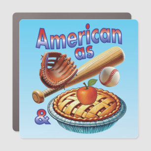 Fun American as Baseball & Apple Pie Car Magnet