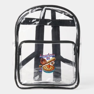 Fun American as Baseball & Apple Pie  Clear Backpack