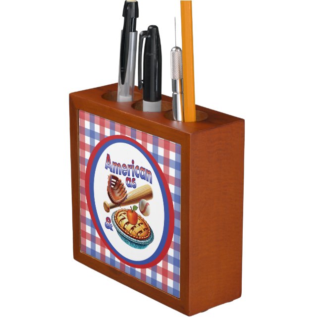 Fun American as Baseball & Apple Pie  Desk Organizer (In Situ)
