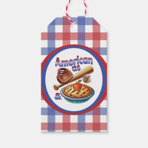 Fun American as Baseball & Apple Pie  Gift Tags