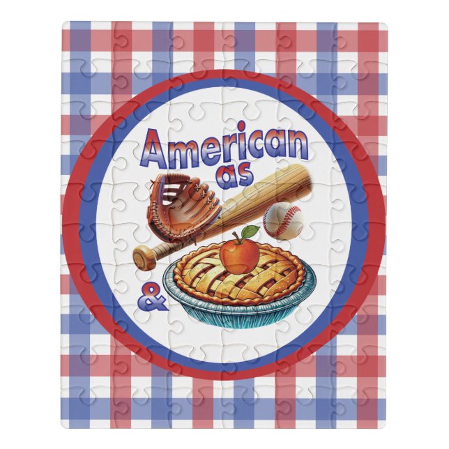 Fun American as Baseball & Apple Pie  Jigsaw Puzzle (Puzzle Vertical)