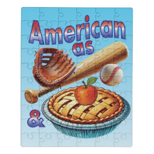 Fun American as Baseball & Apple Pie Jigsaw Puzzle