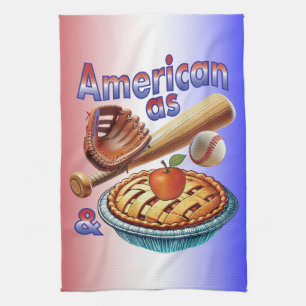 Fun American as Baseball & Apple Pie  Kitchen Towel