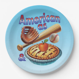 Fun American as Baseball & Apple Pie Paper Plates