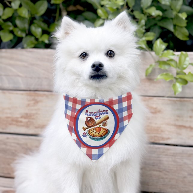 Fun American as Baseball & Apple Pie  Pet Bandana Collar (Dog)