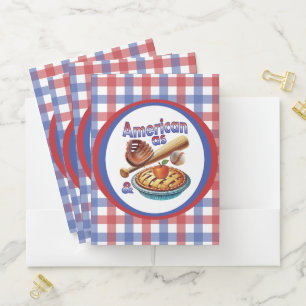 Fun American as Baseball & Apple Pie Pocket Folder