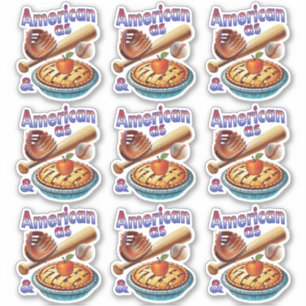 Fun American as Baseball & Apple Pie  Sticker