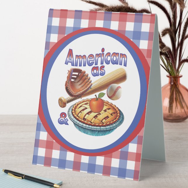 Fun American as Baseball & Apple Pie  Table Tent (In SItu (Table))