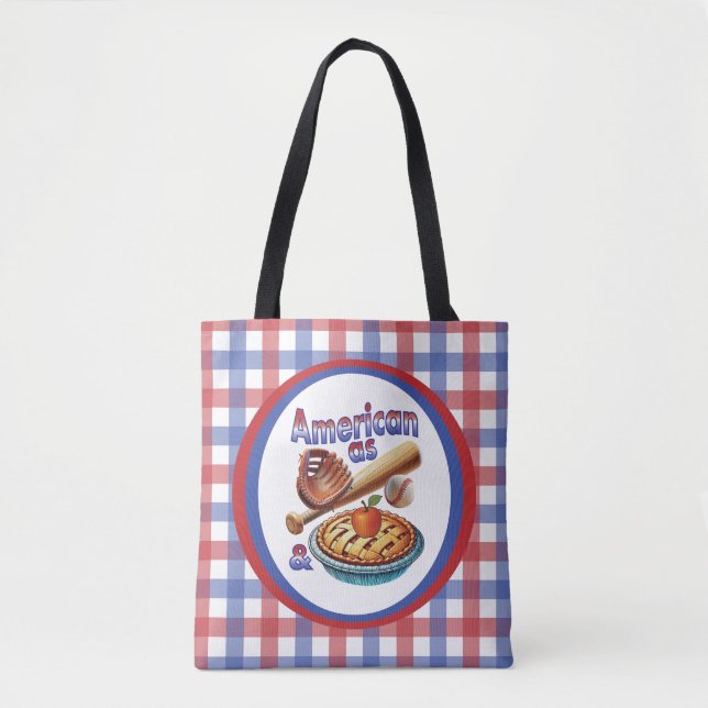 Fun American as Baseball & Apple Pie  Tote Bag (Front)