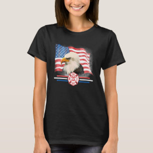 Fun American Flag Firefighter Badge 4th Of July Ba T-Shirt