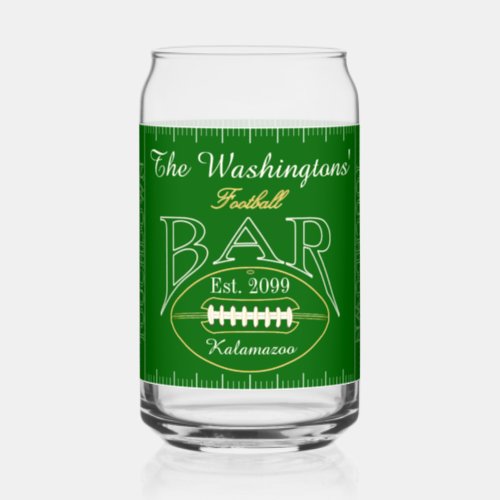 Fun American Football Bar Drinkware Beer Can Glass