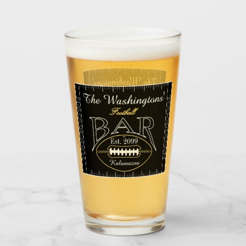 Fun American Football Bar Drinkware Beer Pint Beer Glass