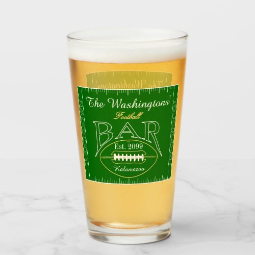 Fun American Football Bar Drinkware Beer Pint Beer Glass