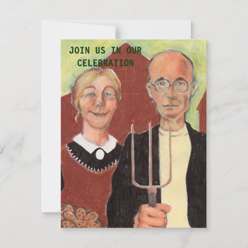 FUN ~ AMERICAN GOTHIC ANNIVERSARY PARTY INVITATION