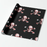 Fun American Pirate Skull on Black Wrapping Paper