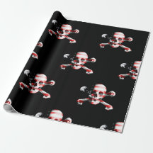 Fun American Pirate Skull on Black