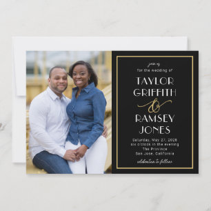 Fun Ampersand Editable Color Photo Wedding Invitation