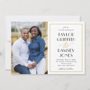 Fun Ampersand Editable Color Photo Wedding Invitation