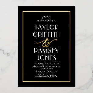 Fun Ampersand FOIL Editable Color Wedding Foil Invitation