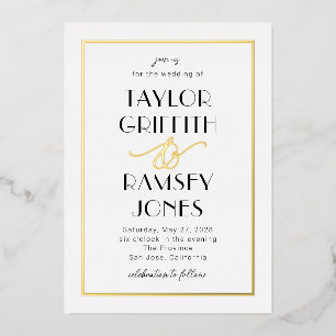 Fun Ampersand FOIL Editable Color Wedding Invitation