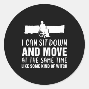 Fun Amputee People in Wheelchair Handicap Person D Classic Round Sticker