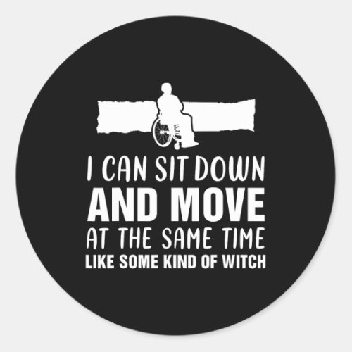 Fun Amputee People in Wheelchair Handicap Person D Classic Round Sticker