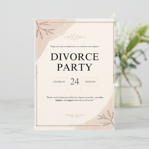 Fun and Bold Divorce Party Invitation