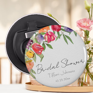 Fun and Bright Tulips and Greenery Bridal Shower Bottle Opener