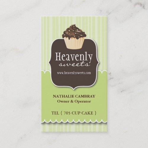 Fun and Classy Cupcake  Bakery Business Card